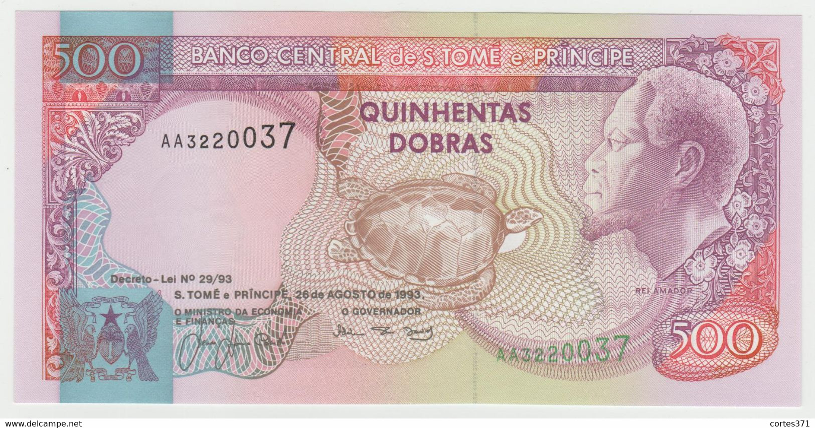 Sao Tome And Principe 500 Dobras 1993 P-63a UNC - San Tomé Y Príncipe