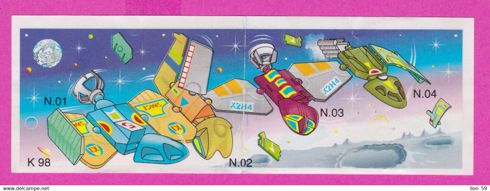 264422 /  Instruction Kinder Surprise - K 98 N.01 PLANE OF THE FUTURE , N.02+N.03+N.04 , 9.8  X 3.3 Cm. - Istruzioni