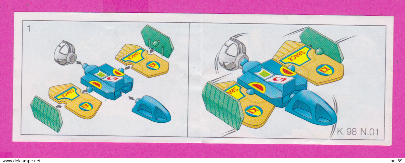 264422 /  Instruction Kinder Surprise - K 98 N.01 PLANE OF THE FUTURE , N.02+N.03+N.04 , 9.8  X 3.3 Cm. - Istruzioni