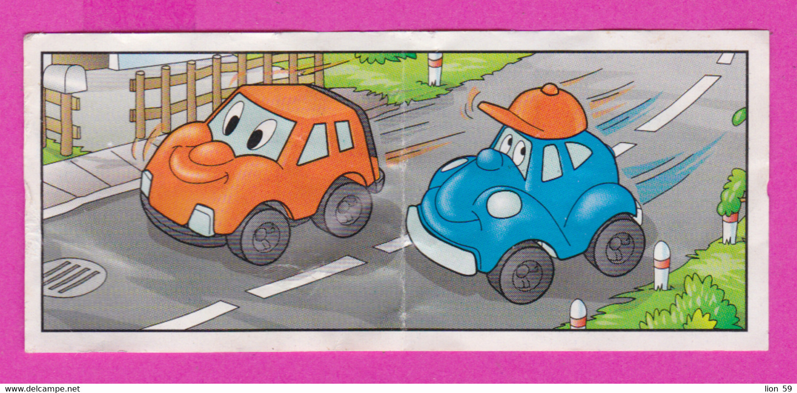 264424 /  Instruction Kinder Surprise - Car Automobile With Human Faces On The Road 7.9  X 3.4 Cm. - Istruzioni