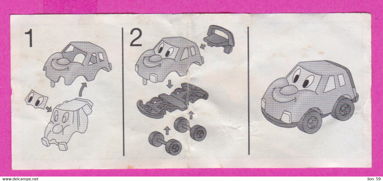 264424 /  Instruction Kinder Surprise - Car Automobile With Human Faces On The Road 7.9  X 3.4 Cm. - Istruzioni