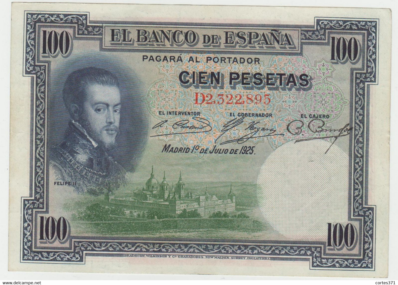 Spain 100 Pesetas 1925 P-69c XF - 100 Peseten