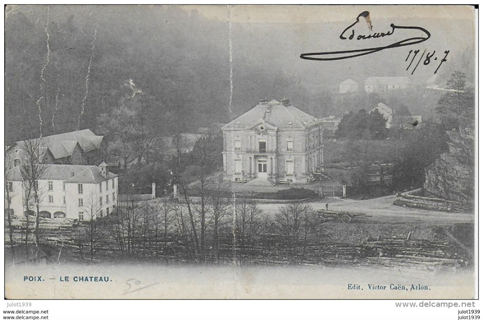 POIX ..-- Le Château . 1907 Vers LAROCHE ( Mr G. MANIGART , Taverne Royale ) . Voir Verso . - Saint-Hubert