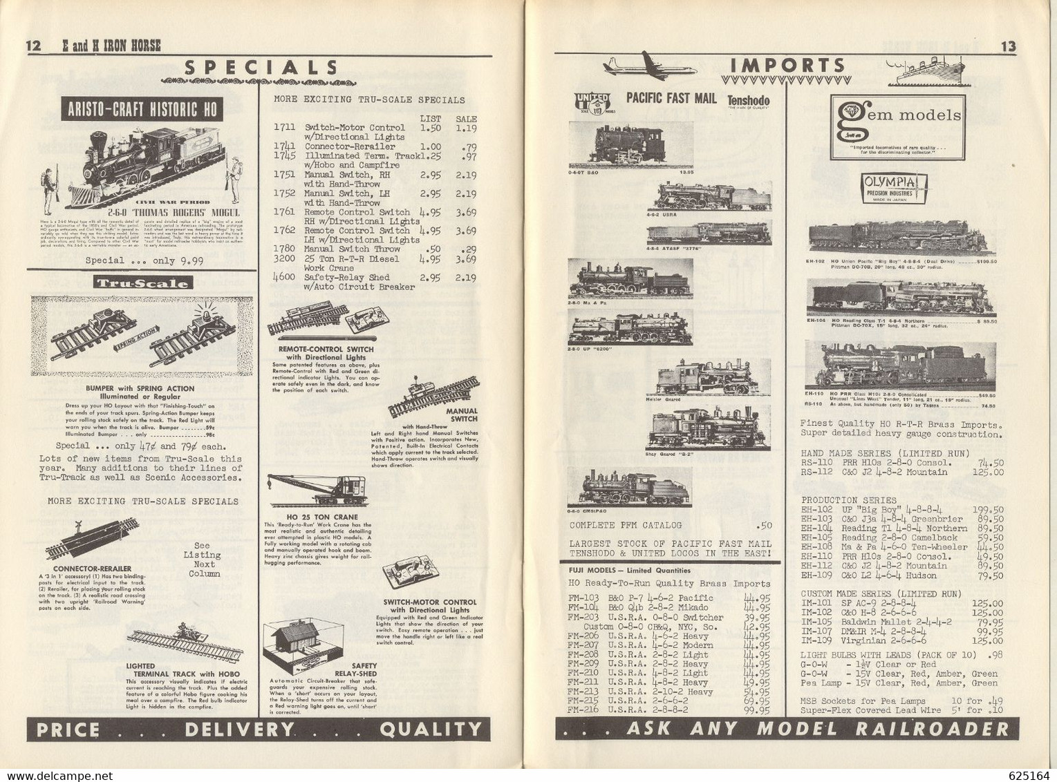 Catalogue E And H IRON HORSE 1964 Nov-December Digest AHM Rivarossi GEM PFM - Englisch