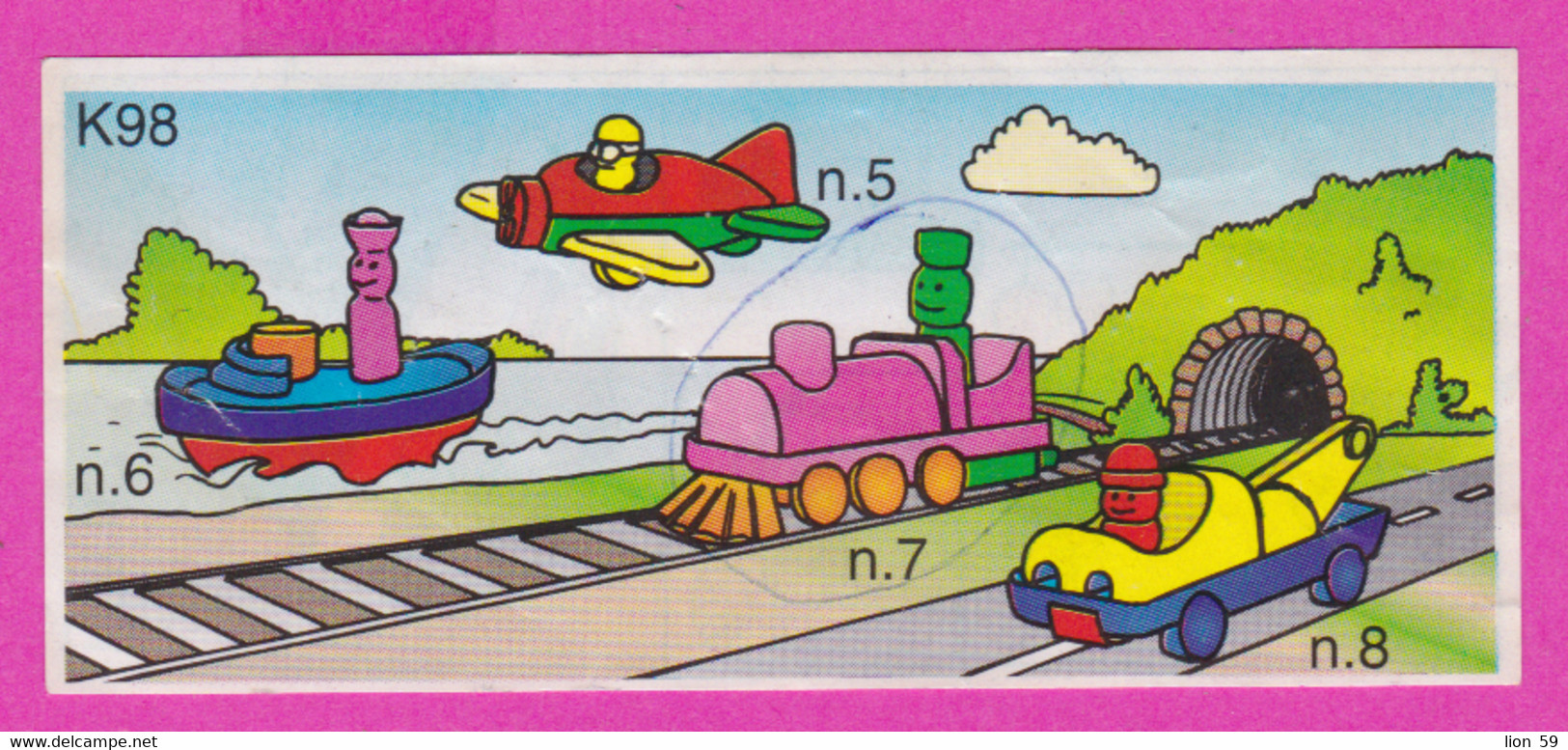 264449 /  Instruction Kinder Surprise - K98 N.7 Train Locomotive , +n.6 Ship ,+n.5 Airplane +n.8 Car 7.0 X 3.0 Cm. - Istruzioni