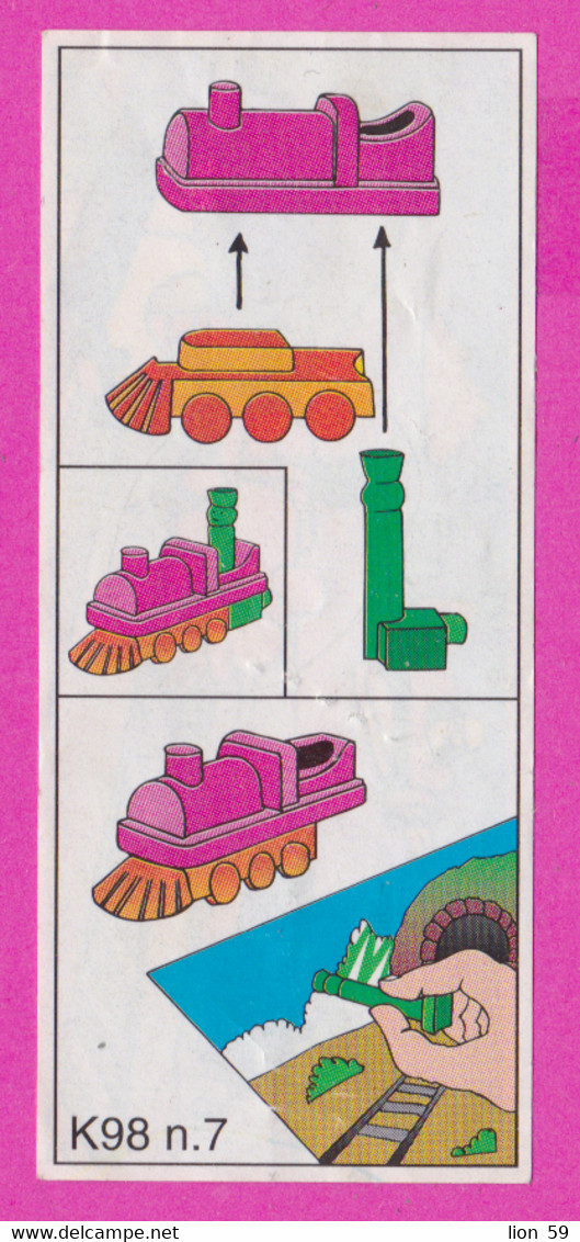 264449 /  Instruction Kinder Surprise - K98 N.7 Train Locomotive , +n.6 Ship ,+n.5 Airplane +n.8 Car 7.0 X 3.0 Cm. - Istruzioni