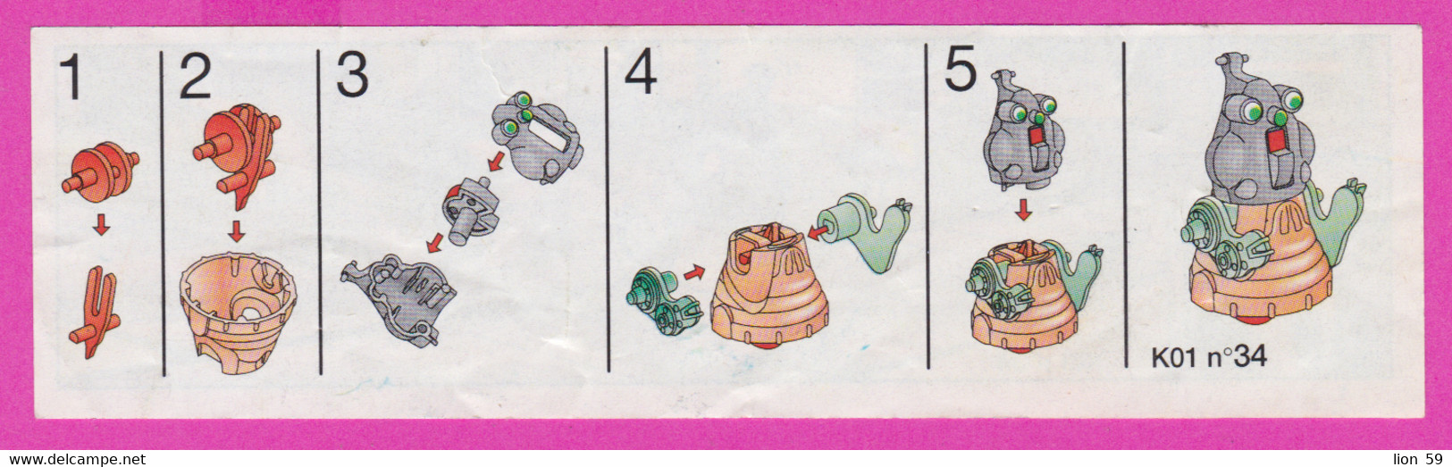 264459 /  Instruction Kinder Surprise - K01 N.34 - Female Robot On The Road , 12.1 X 3.4 Cm. - Istruzioni