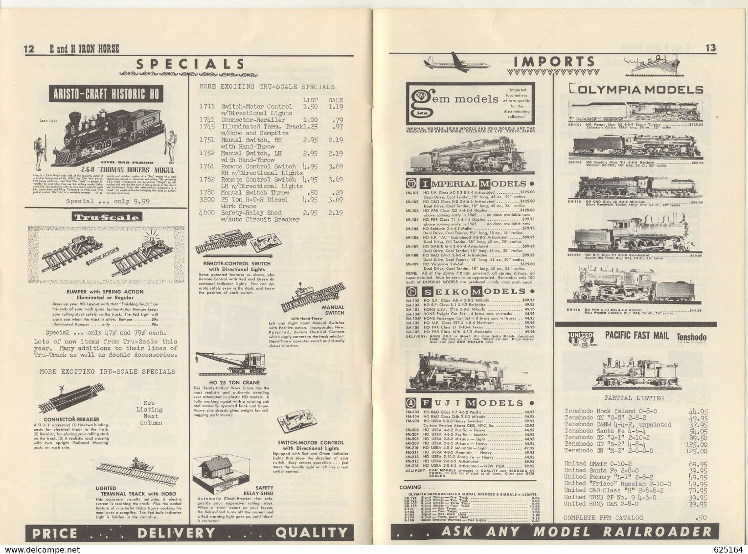 Catalogue E And H IRON HORSE 1965 March-April Digest Tenshodo GEM PFM - Inglés