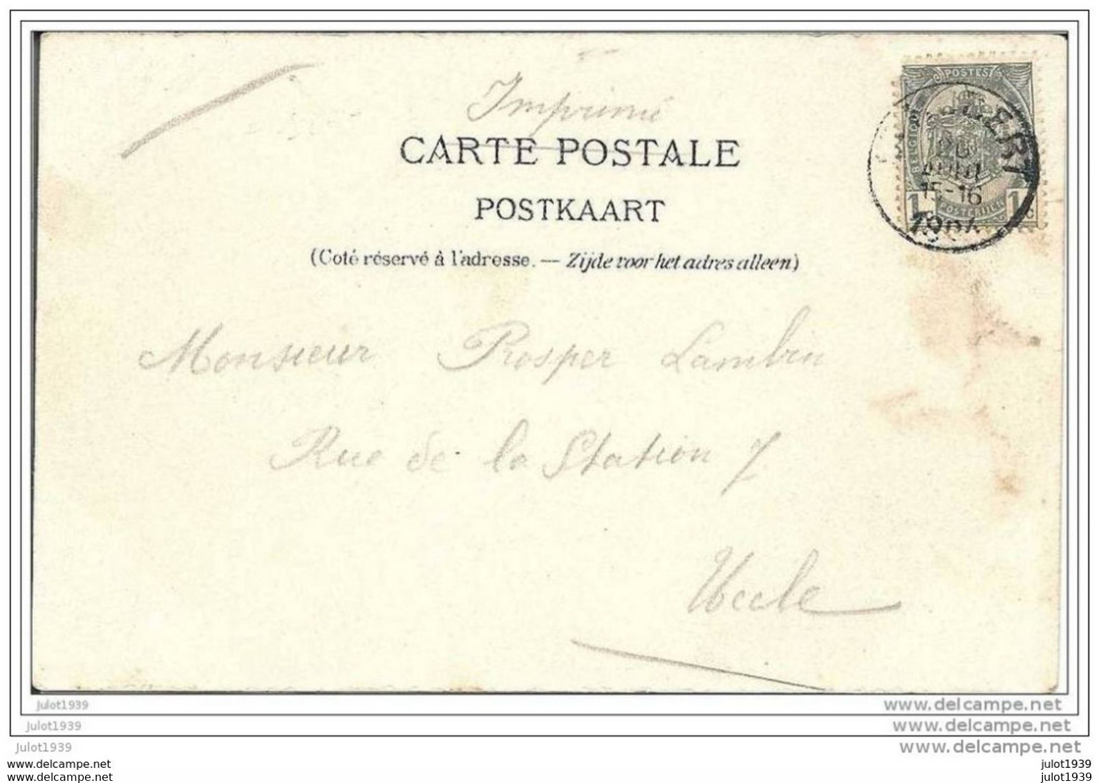 SAINT - HUBERT ..--  MOULINS . RAILS Du TRAM . 1906 Vers UCCLE ( Mr Prosper LAMBIN ) .  Voir Verso . - Saint-Hubert