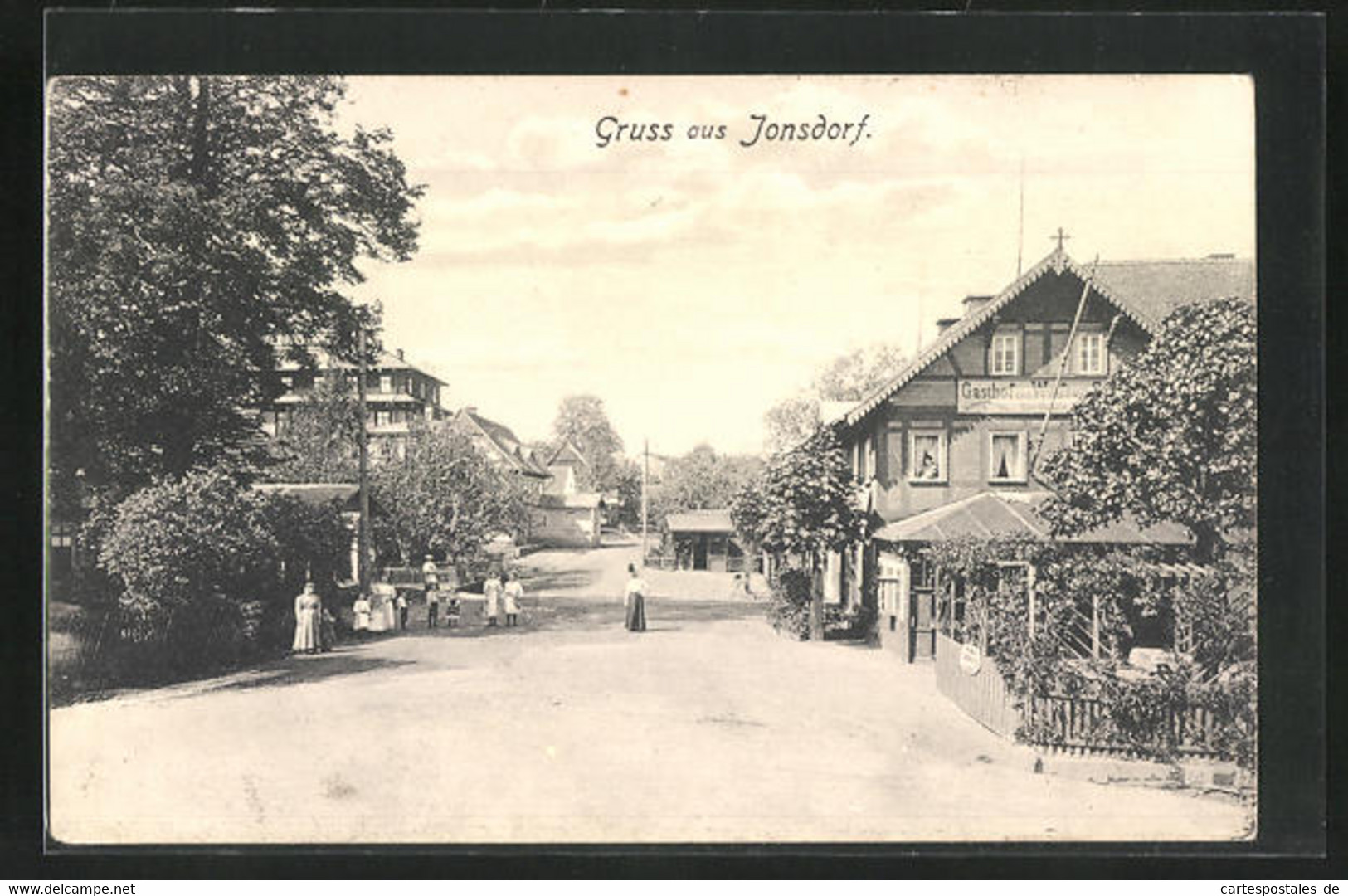 AK Jonsdorf, Ortsansicht Mit Strassenblick - Jonsdorf