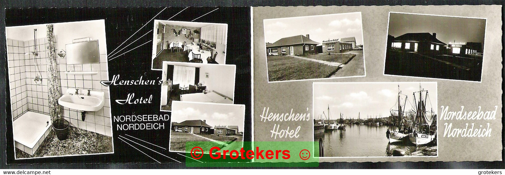 NORDDEICH Hotel Henschen’s Mehrfachreklamekarte - Norden