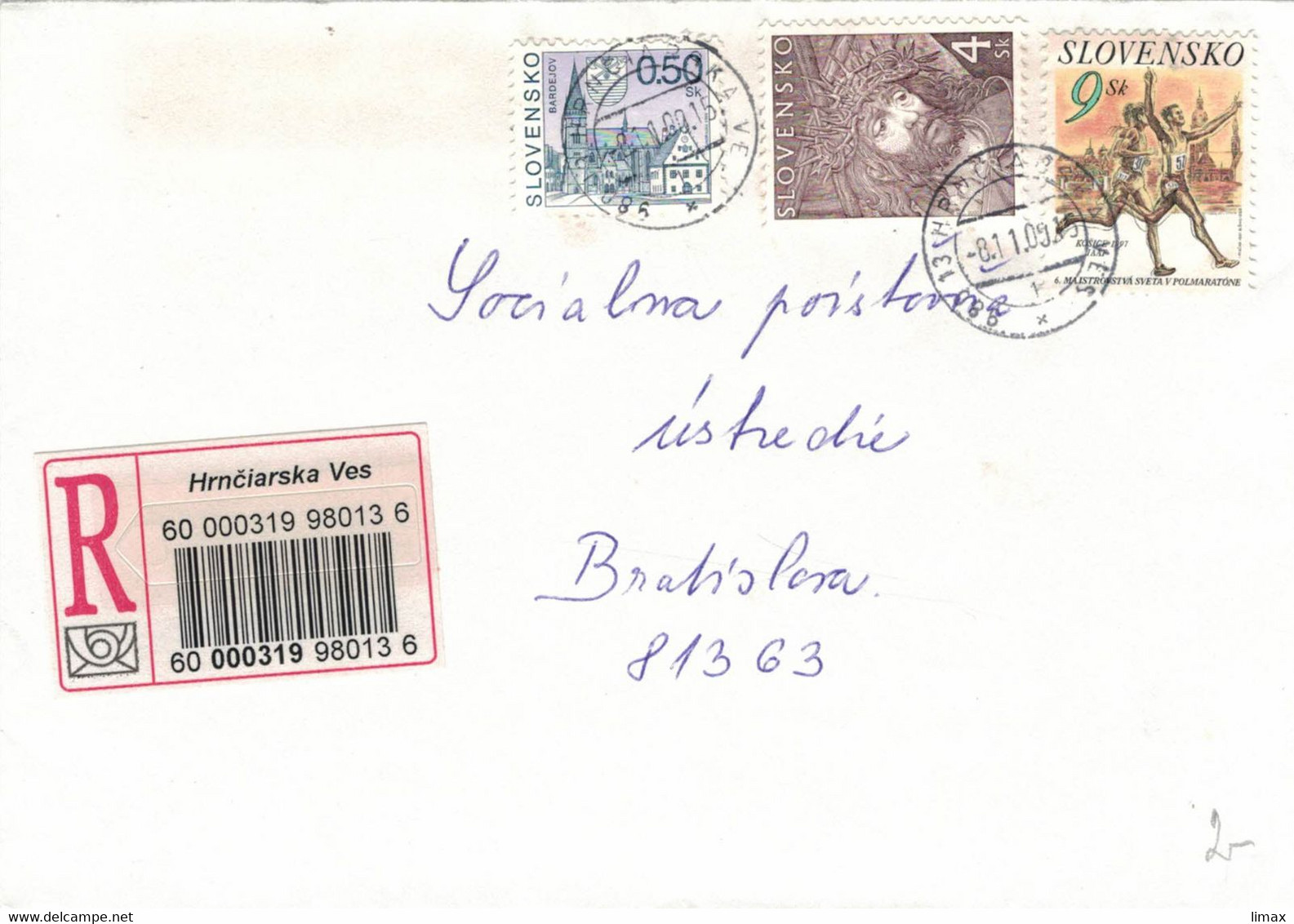 Reko-Brief Hrnciarska Ves 2000 Bardejov - Leichtathletik Jesus Sport Kosice - Briefe U. Dokumente
