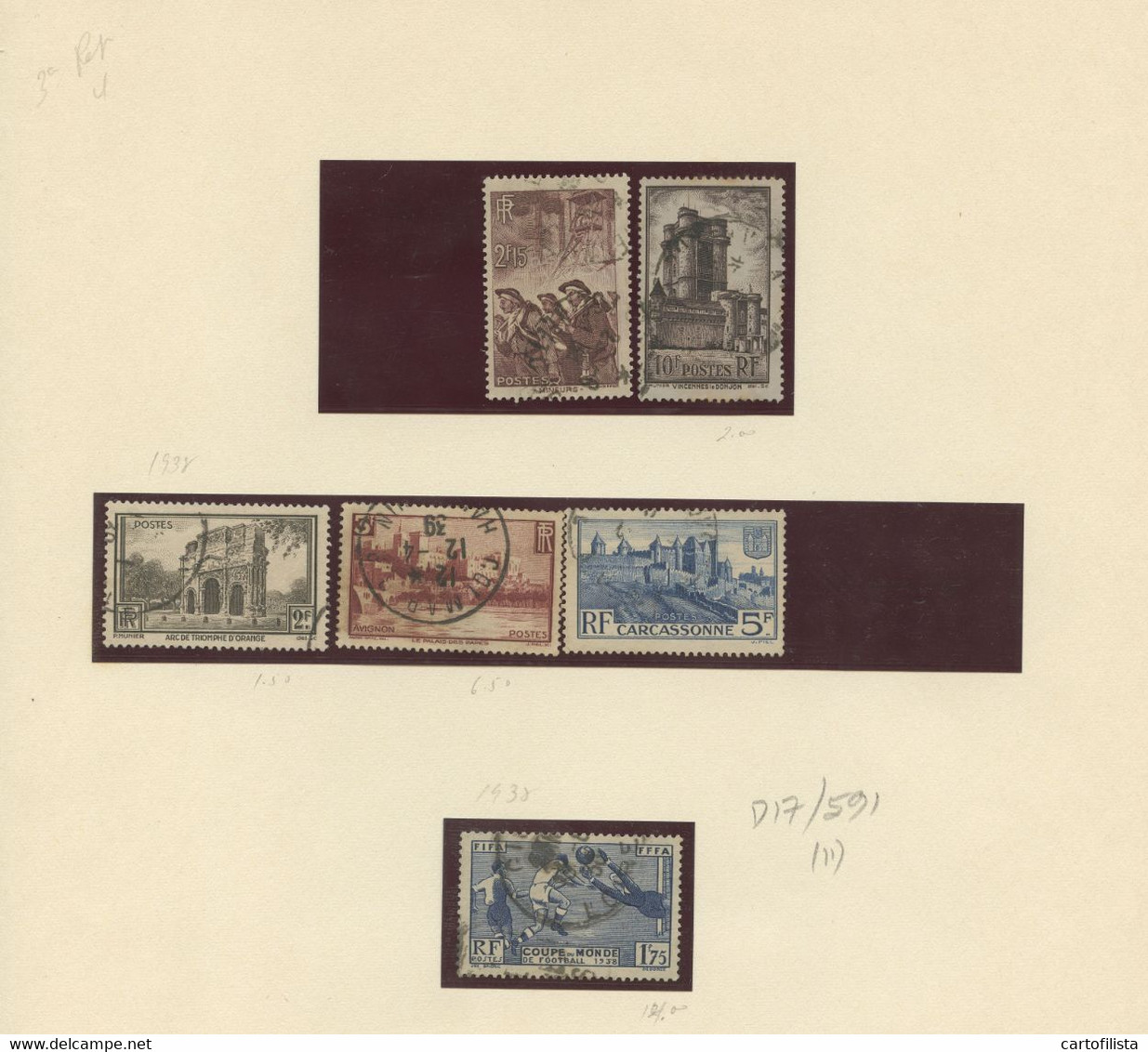 Used Stamps, Lot, FRANCE, Miscellaneous, Divers, 1929 To 1974  (Lot 591) - 11 Scans - Collections