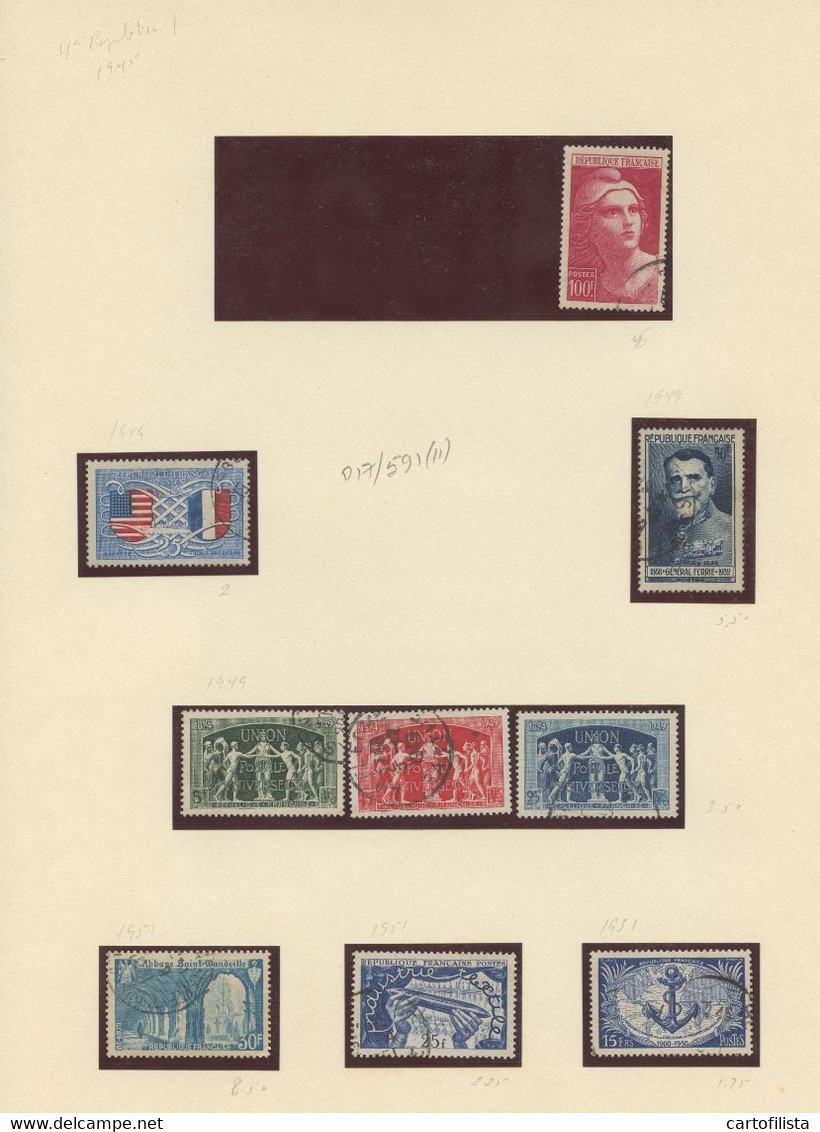 Used Stamps, Lot, FRANCE, Miscellaneous, Divers, 1929 To 1974  (Lot 591) - 11 Scans - Collections