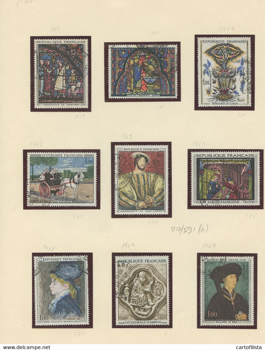 Used Stamps, Lot, FRANCE, Miscellaneous, Divers, 1929 to 1974  (Lot 591) - 11 scans