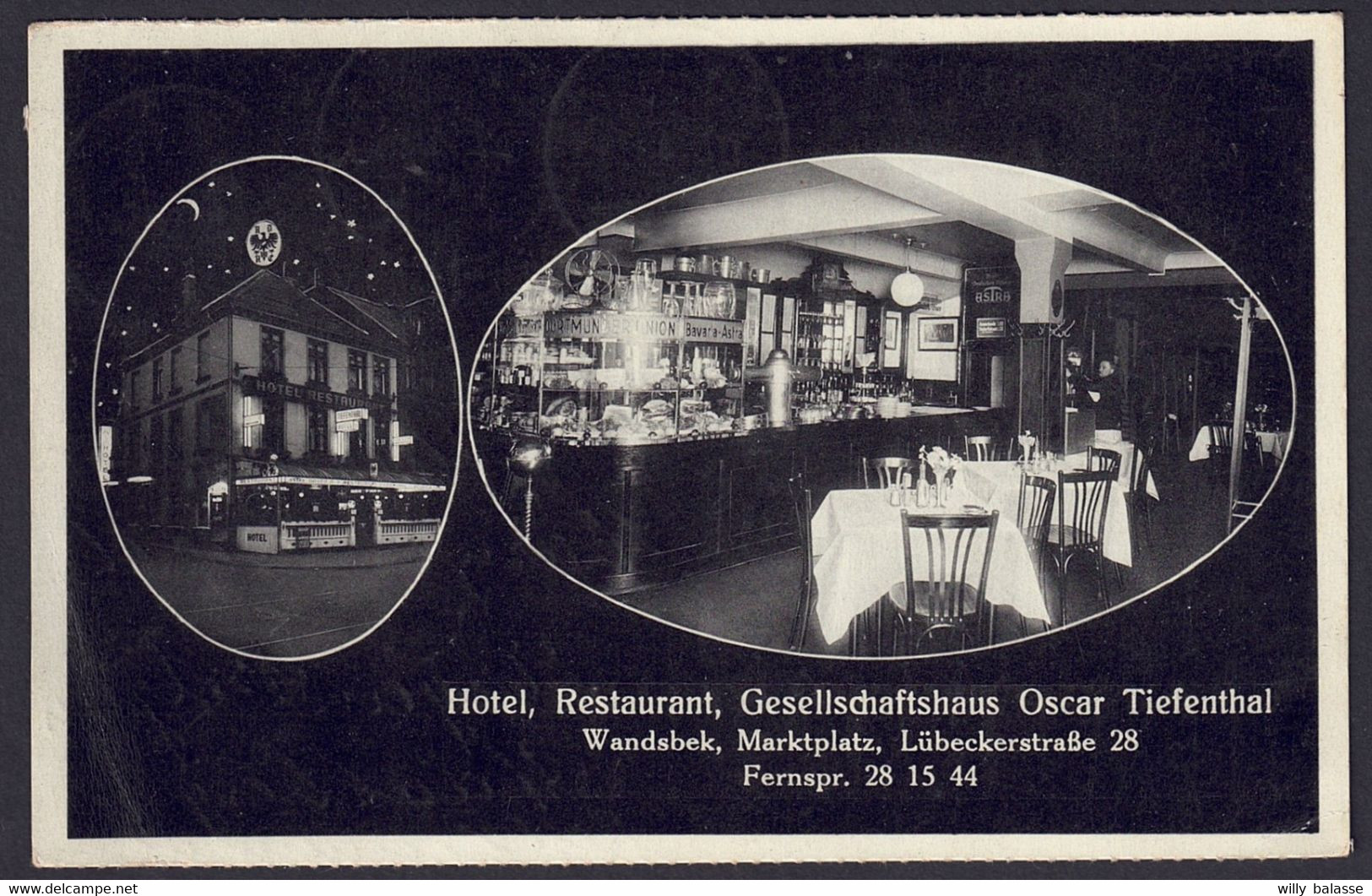 +++ CPA - Allemagne - Hambourg - WANDSBEK - Publicité Hôtel Gesellschaftshaus Oscar Tiefenthal   // - Wandsbek