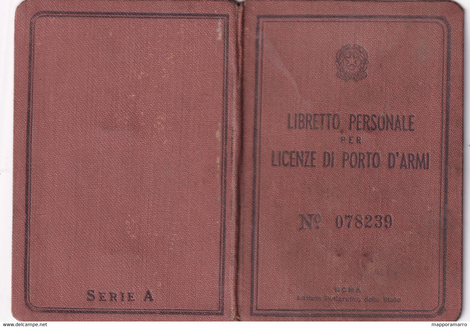 TESSERA PER LICENZE DI PORTO D ARMI  --GENOVA 1960- - Historical Documents