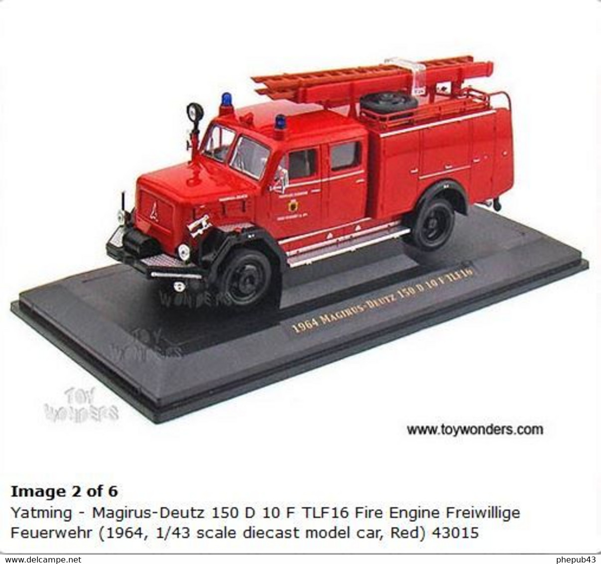 Magirus 150 D 10 F TLF16 - Pompiers De Ulm - 1964 - Lucky Die Cast - Camiones