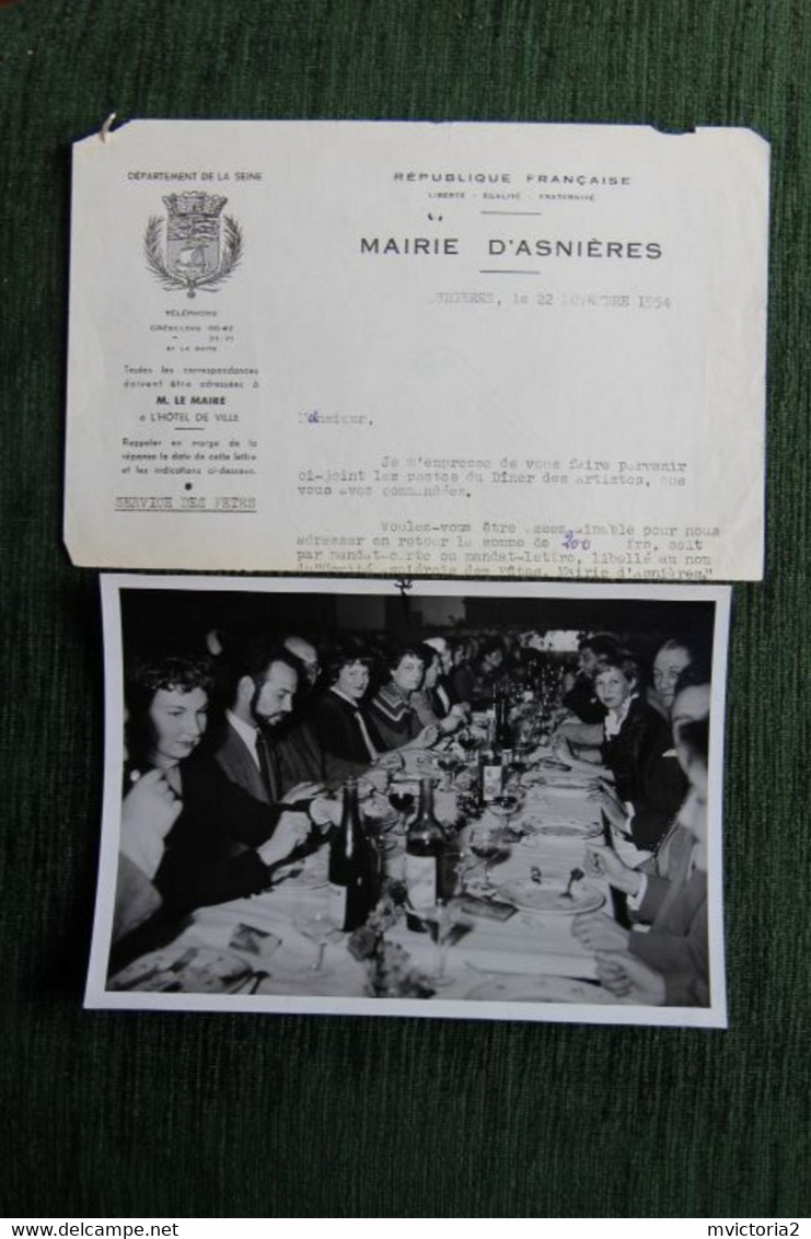 ASNIERES , Salon De 1954 : Diner Des ARTISTES Le Samedi 16 Octobre 1954 ( Photo Victor DIBILIO) - Lieux