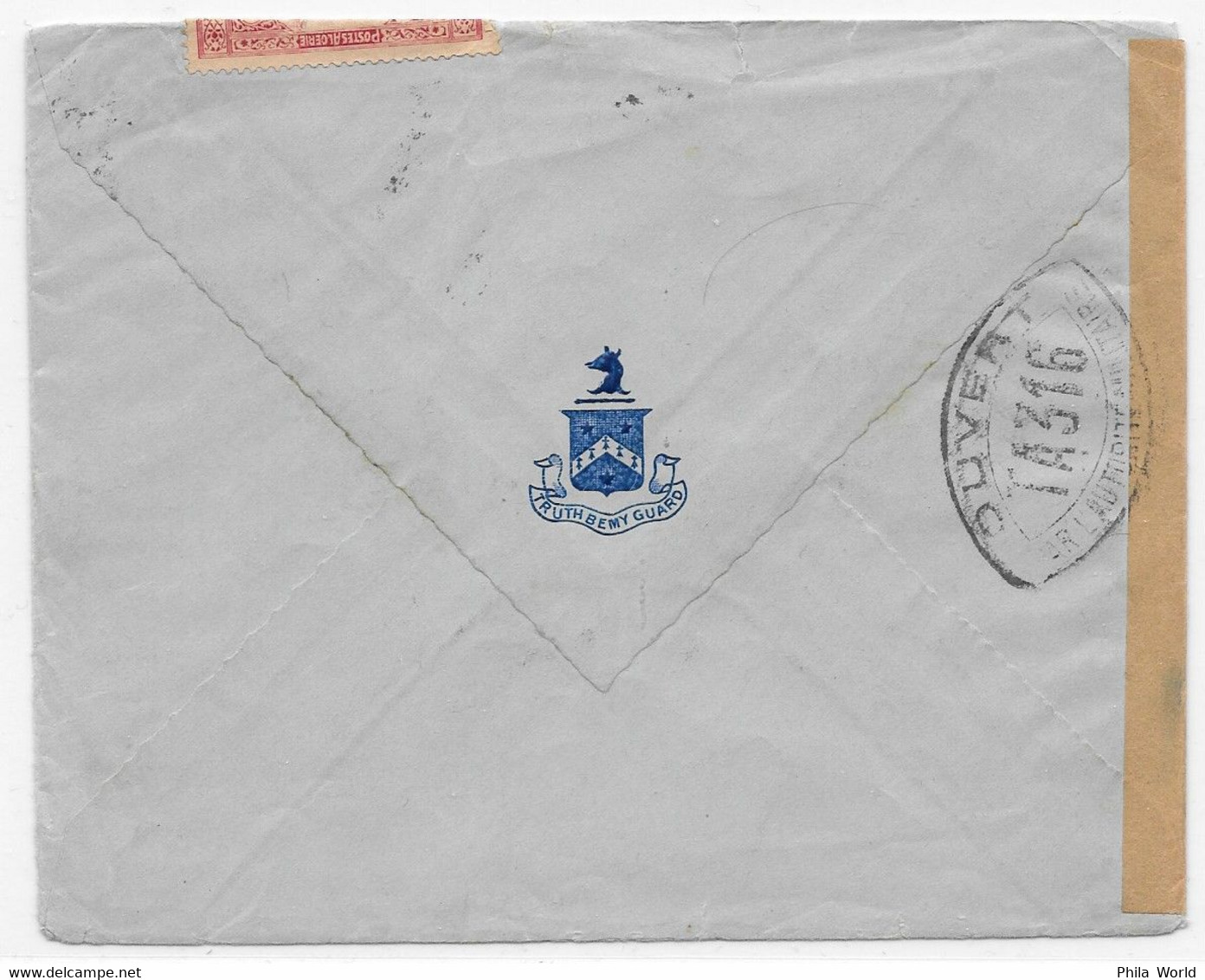 ALGERIE WW2 1940 French Alger TA 316 Censored Cover Algiers To USA Brooklyn New-York Censure Ouvert Autorité Militaire - Storia Postale