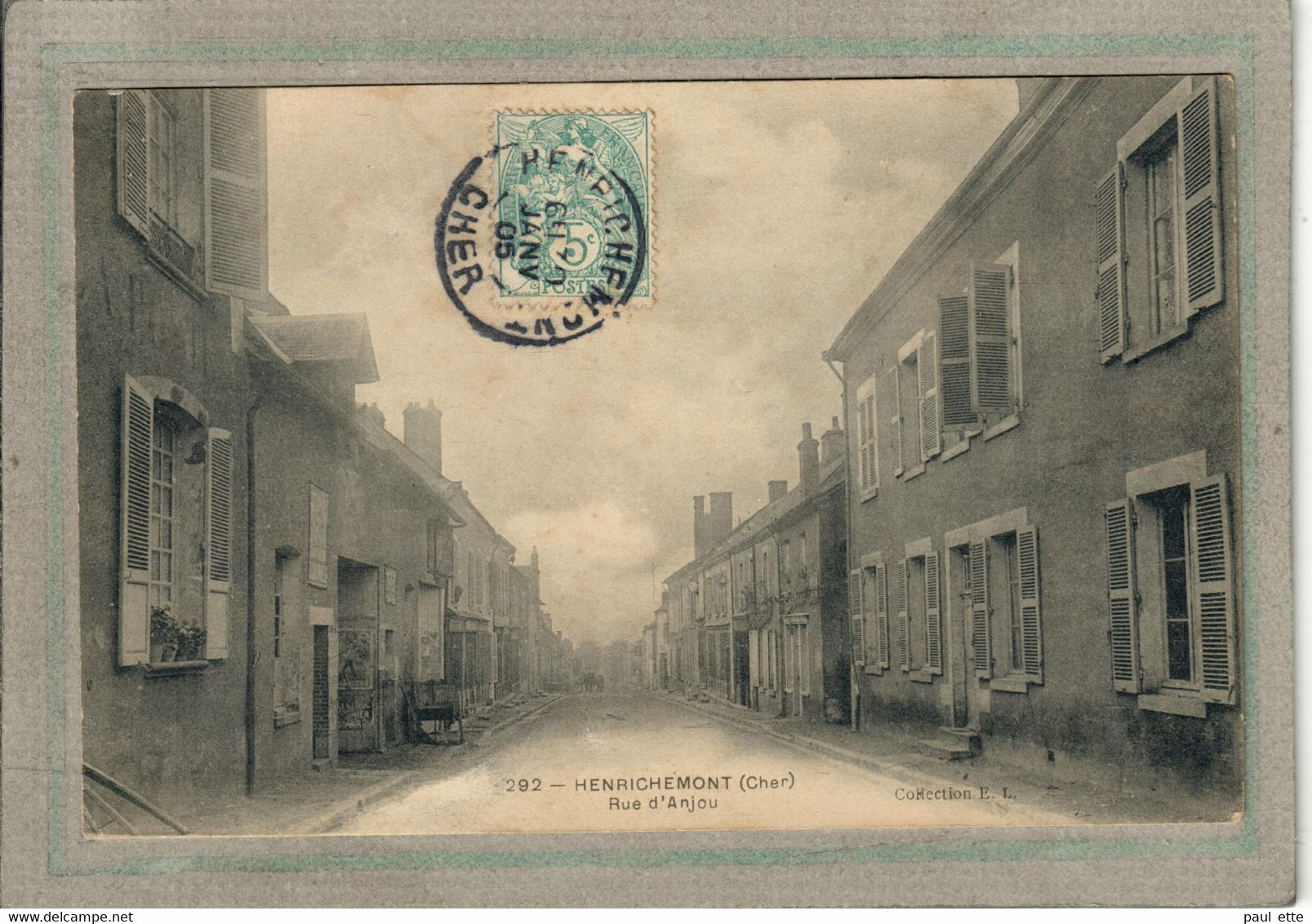 CPA - (18) HENRICHEMONT - Aspect De La Traversée Du Bourg Par La Rue D'Anjou En 1905 - Henrichemont