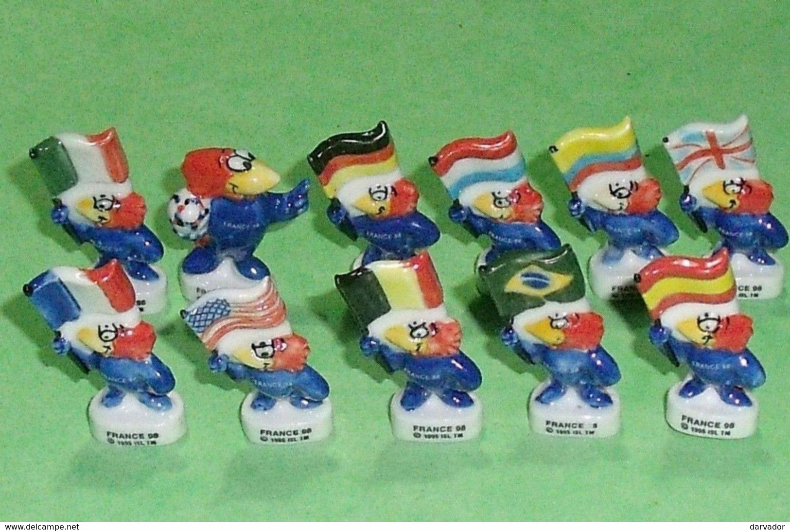 TC2 / Fève / Série De Fèves Complète : France 98 , Footix Drapeaux , 1995 - Sport