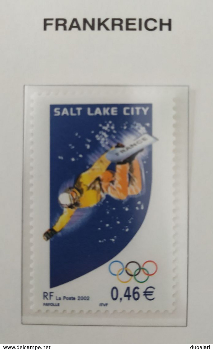France 2002 Olympic Winter Games Salt Lake City Snowboard Proof Sheet & Stamp MNH First Day Print - Winter 2002: Salt Lake City
