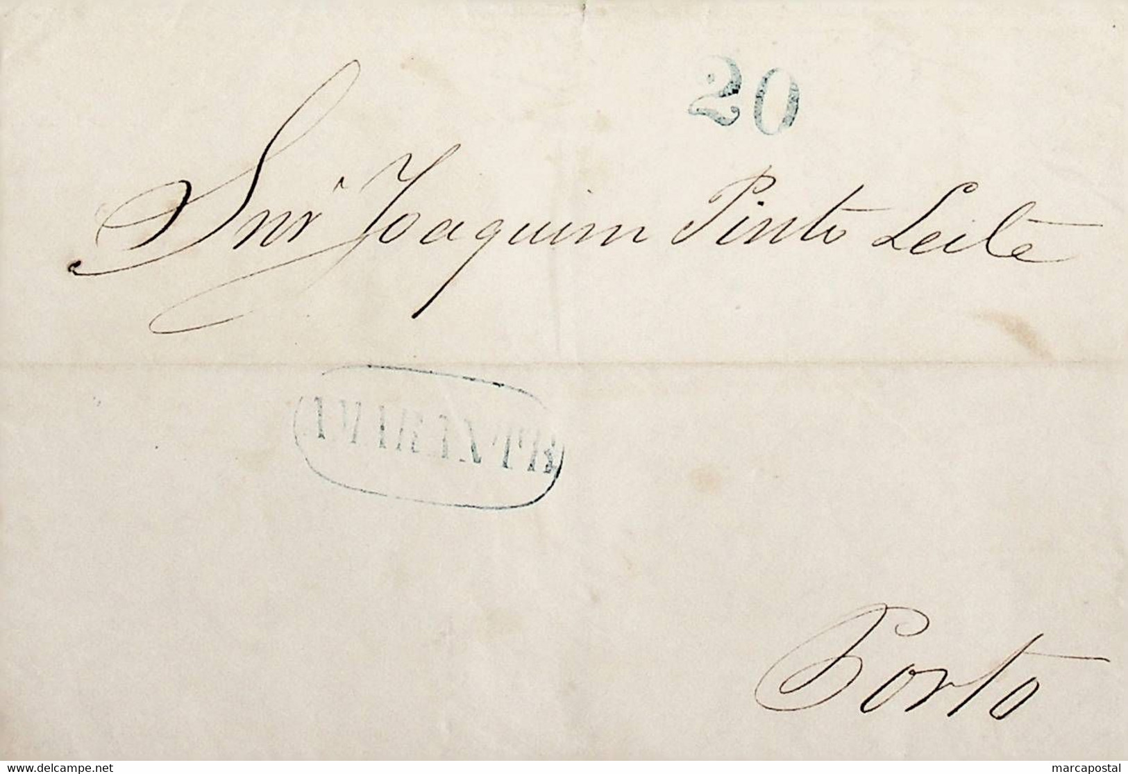 1851 Portugal Pré-Filatelia AMT 4 «AMARANTE» Azul - ...-1853 Préphilatélie