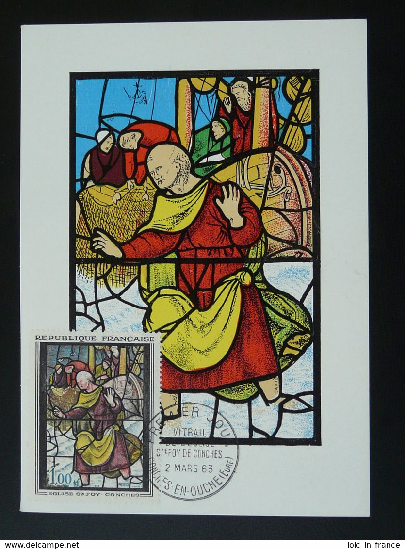 Carte Maximum Card Vitrail Stained Glass Art Medieval Conches En Ouche 27 Eure Ref 101286 - Verres & Vitraux