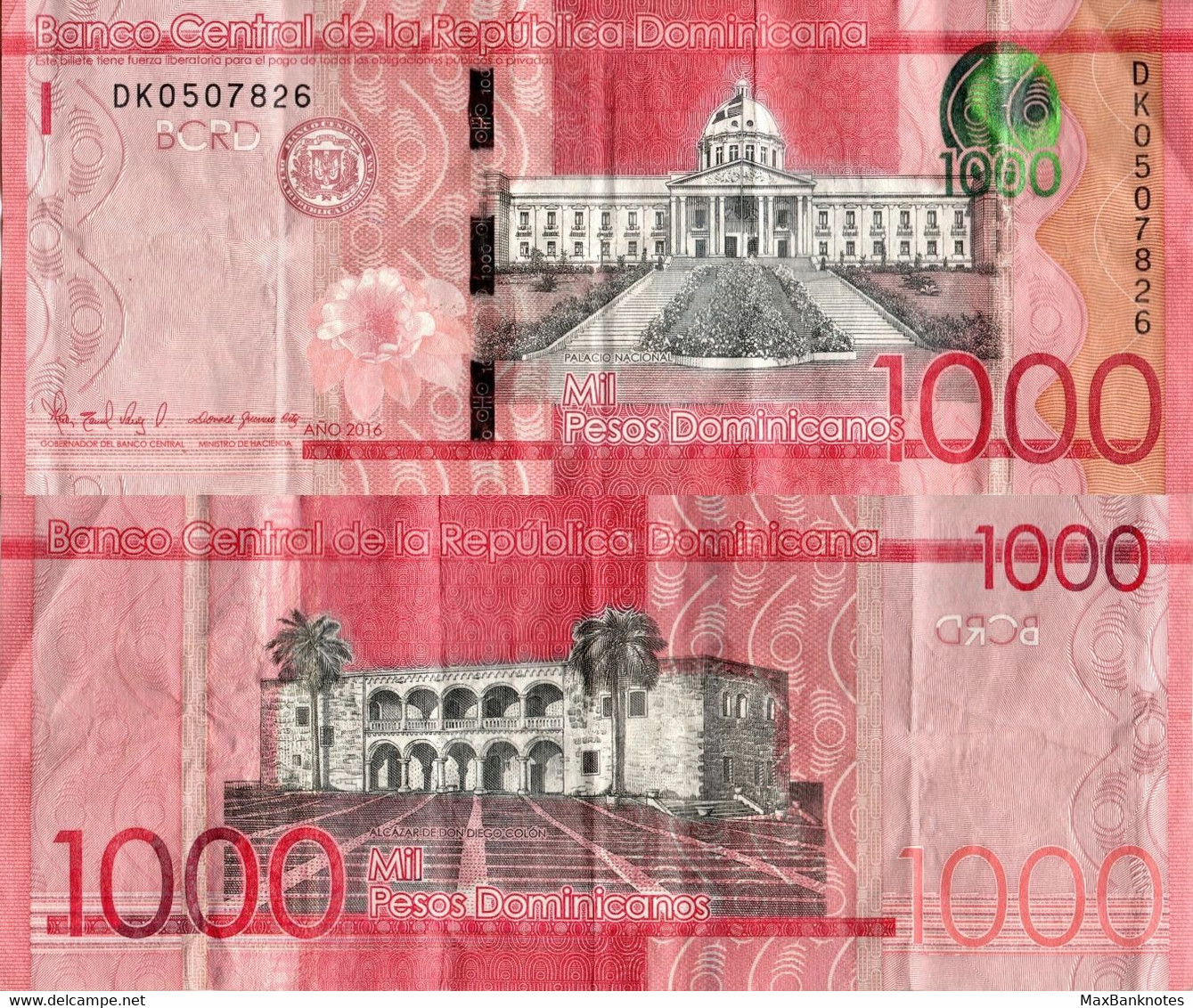 Dominican Rep / 1.000 Pesos / 2016 / P-193(a) / VF - Repubblica Dominicana