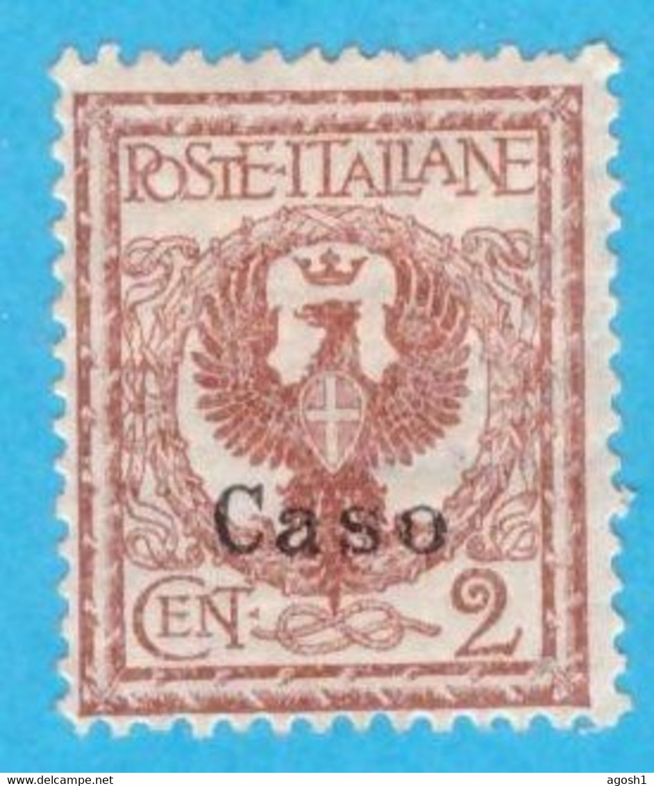 EGCS001 EGEO CASO 1912 FBL D'ITALIA SOPRASTAMPATI CASO CENT 2 SASSONE NR 1 NUOVO MLH * - Aegean (Caso)