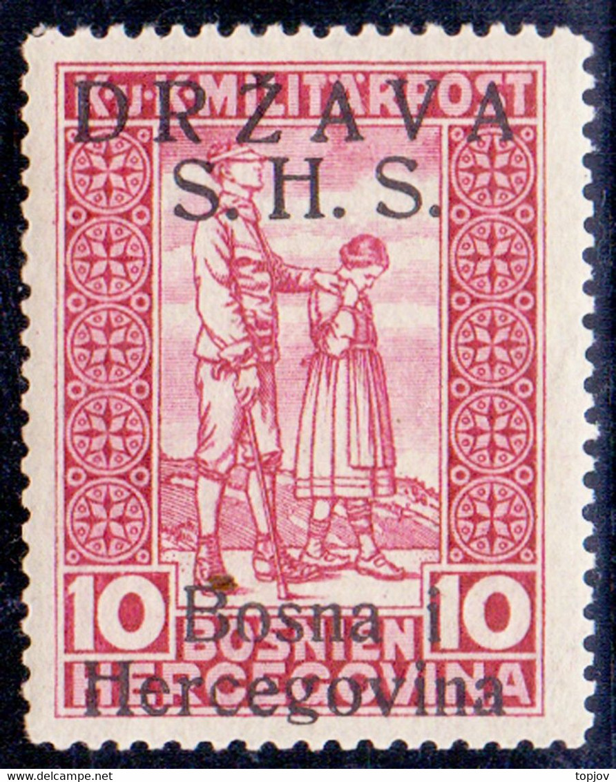 SHS BOSNA - BOSNIA & H. - JUGOSLAVIA - BLIND WAR INVALID - Mi.  A20 I - **MNH - 1919 - AT - Bosnië En Herzegovina