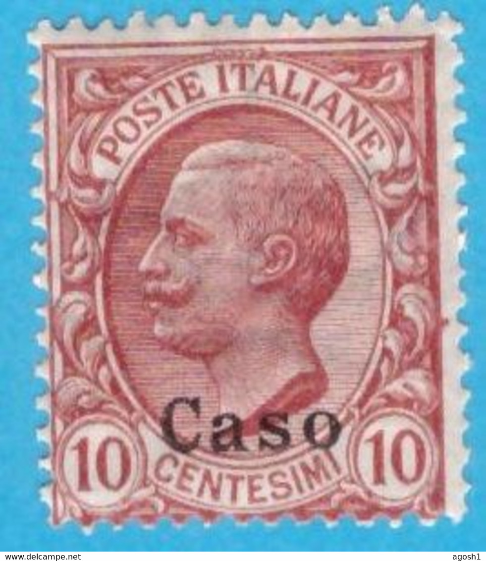 EGCS004 EGEO CASO 1912 FBL D'ITALIA SOPRASTAMPATI CASO CENT 10 SASSONE NR 3 NUOVO MNH ** - Egeo (Caso)