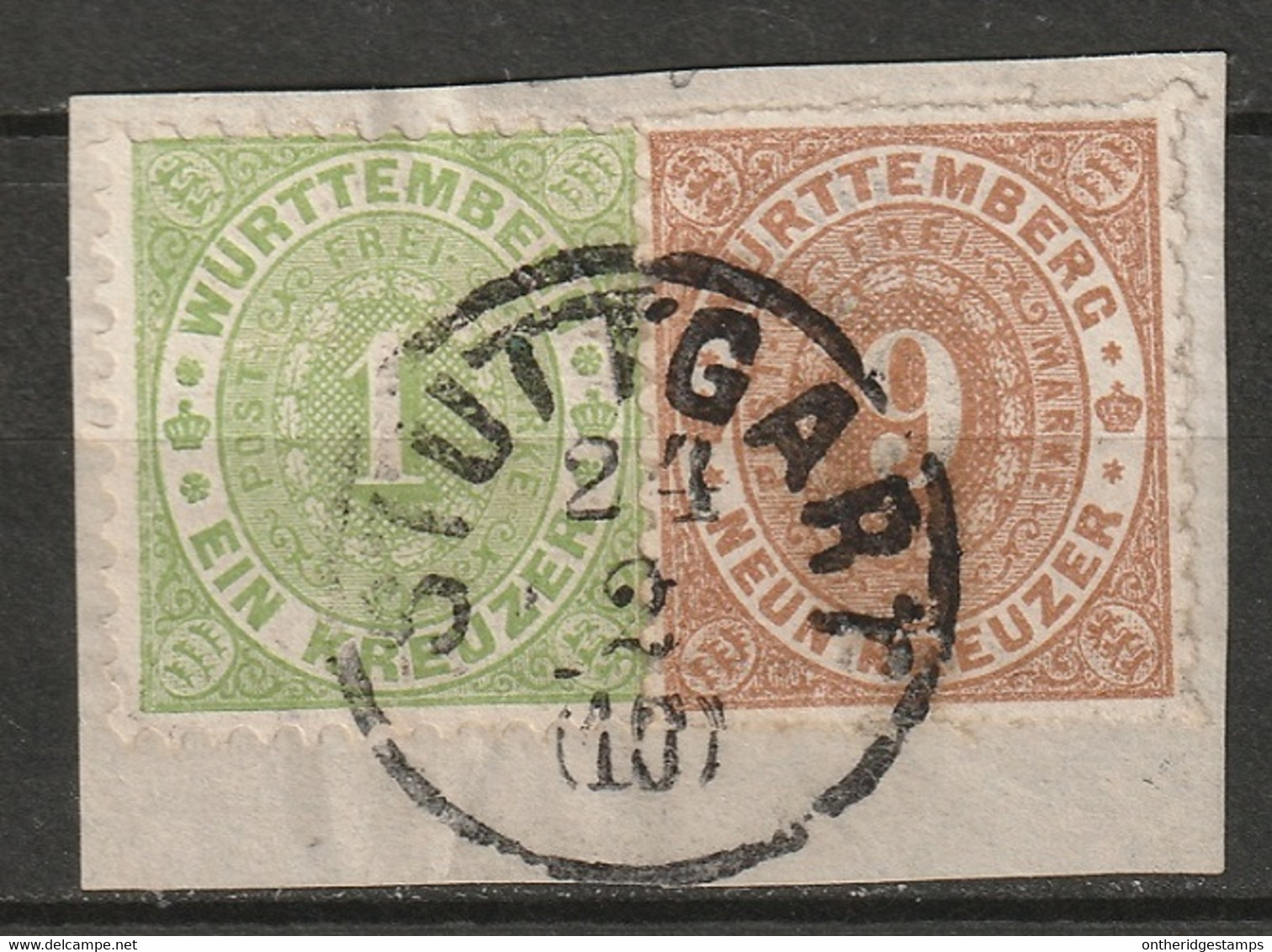 Wurttemberg 1873 Sc 47,51  Used On Piece Stuttgart CDS - Other & Unclassified