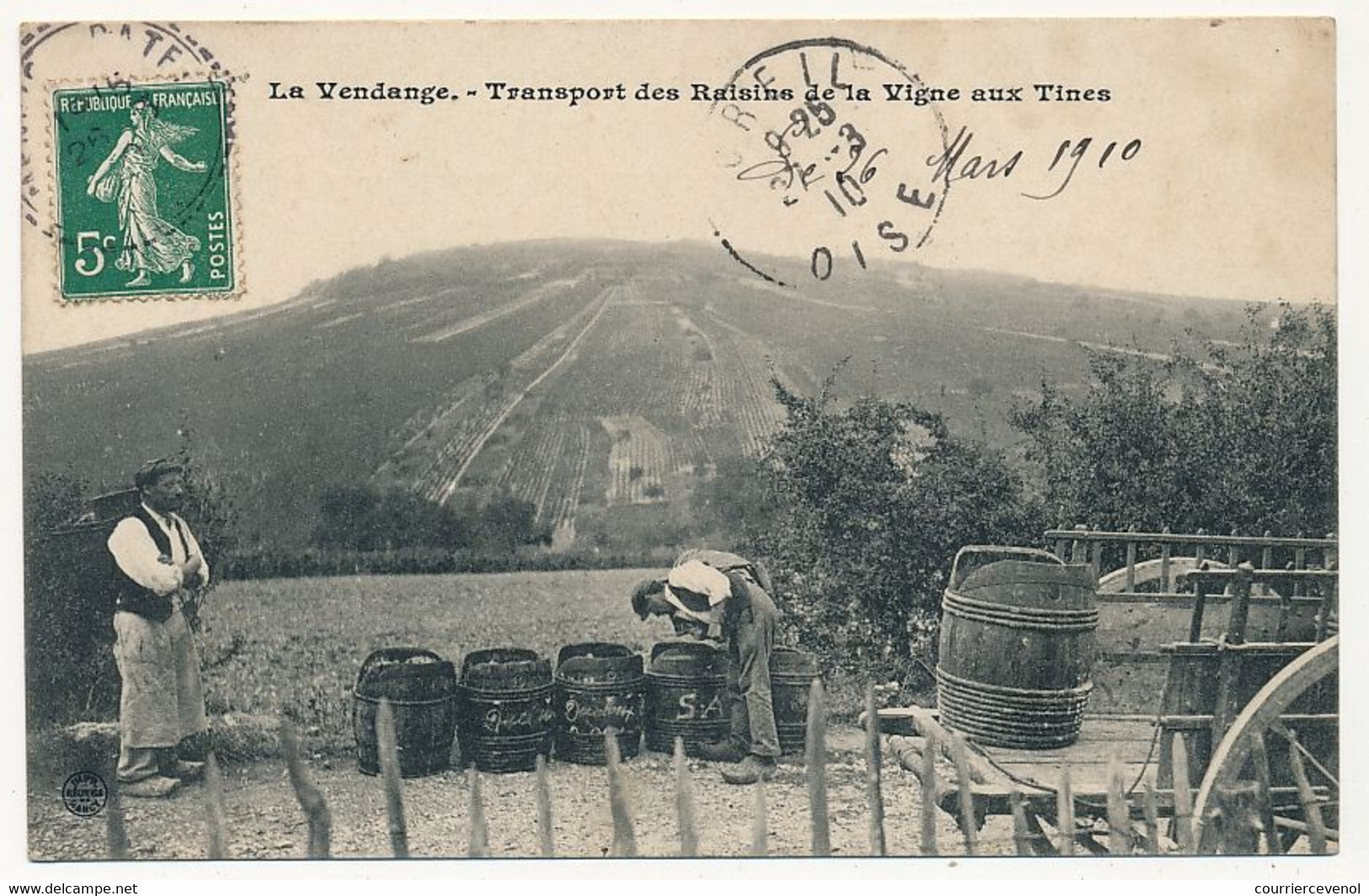 CPA - VIGNES / VENDANGES - Transport Des Raisins De La Vigne Aux Tines - Non Localisée - Vignes