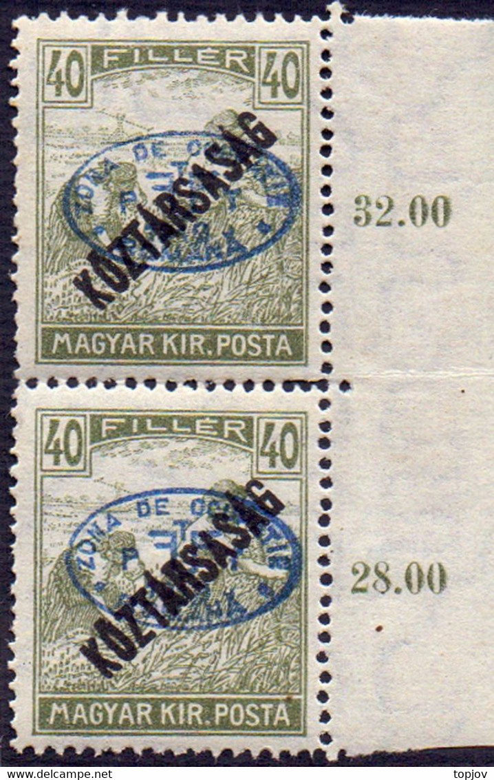 HUNGARY - MAGYARORSAG -  ROMANIA Occupat DEBRECZEN - PAIR - **MNH - 1919 - Debreczin