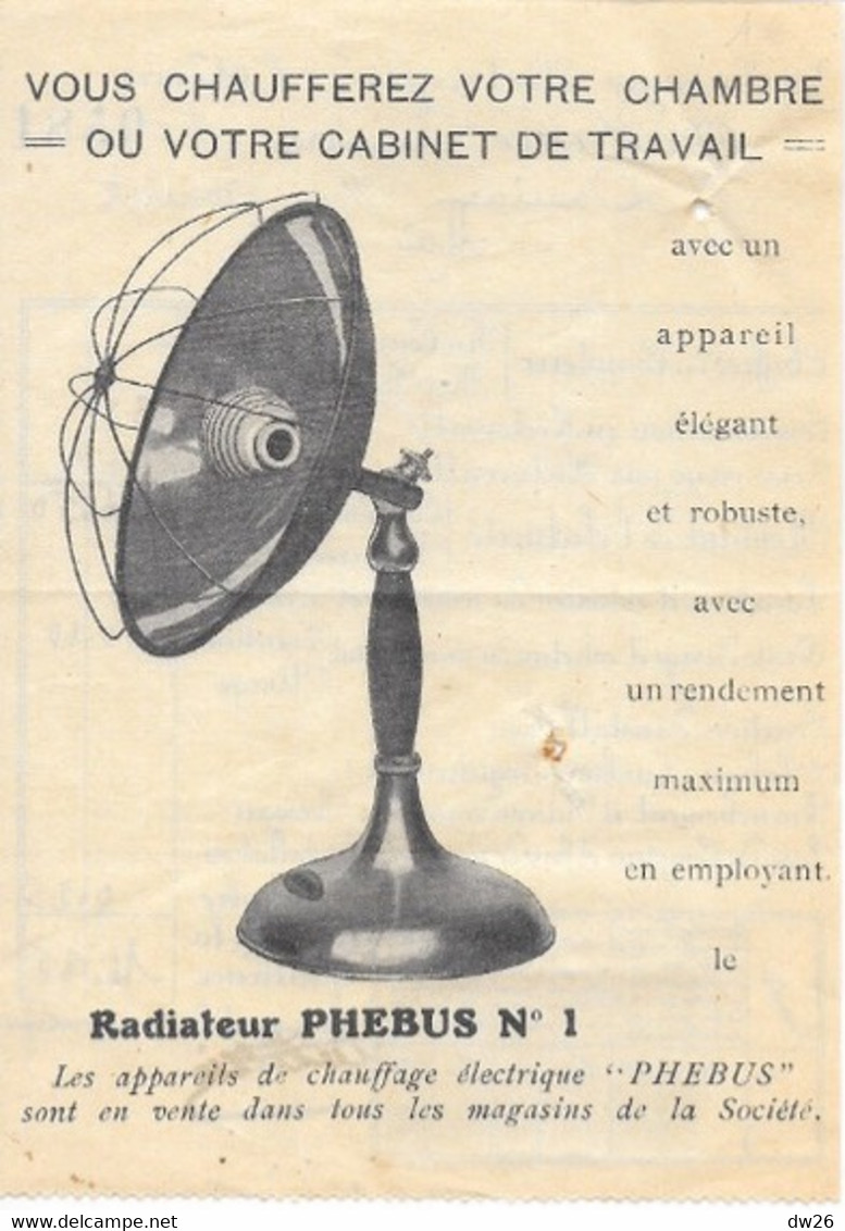 Energie Electrique De L'Adour - Facture (quittance Lumière) Mai 1925 - Publicité Radiateur Phebus N° 1 - Elektriciteit En Gas