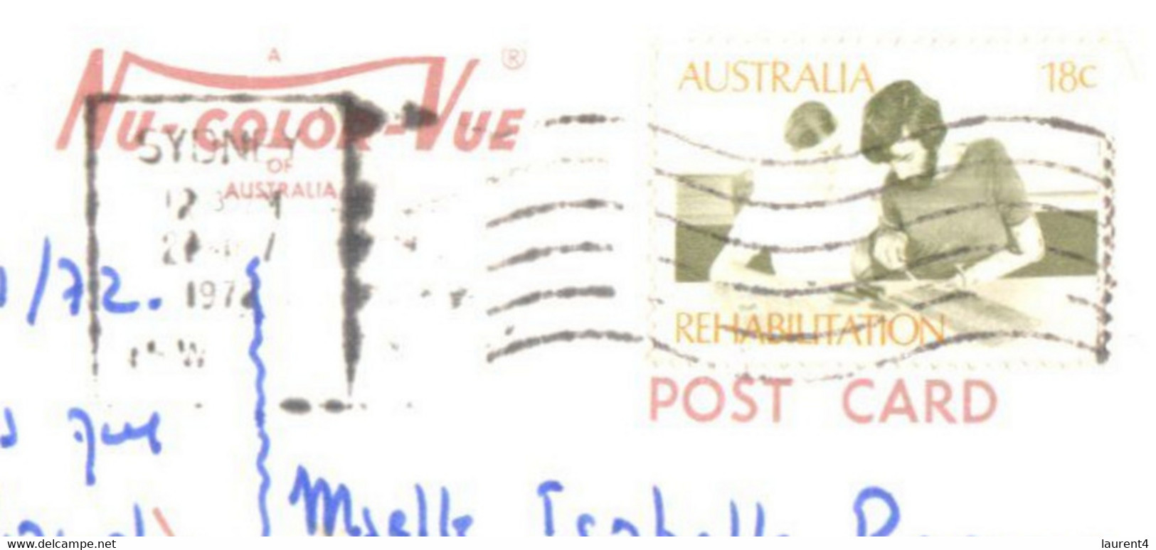 (TT 31) Australia - NT - Aboriginal Girl In Water With Lily Flower (with Stamp) Posted To FRANCE 1972 - Aborigines