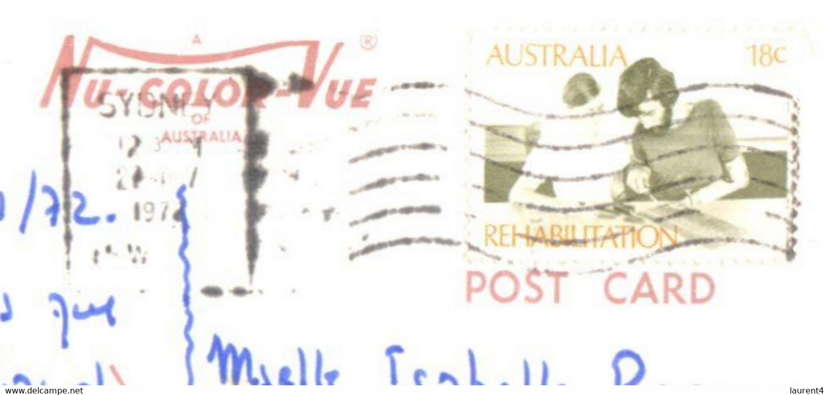 (TT 31) Australia - NT - Aboriginal Girl In Water With Lily Flower (with Stamp) Posted To FRANCE 1972 - Aborigènes