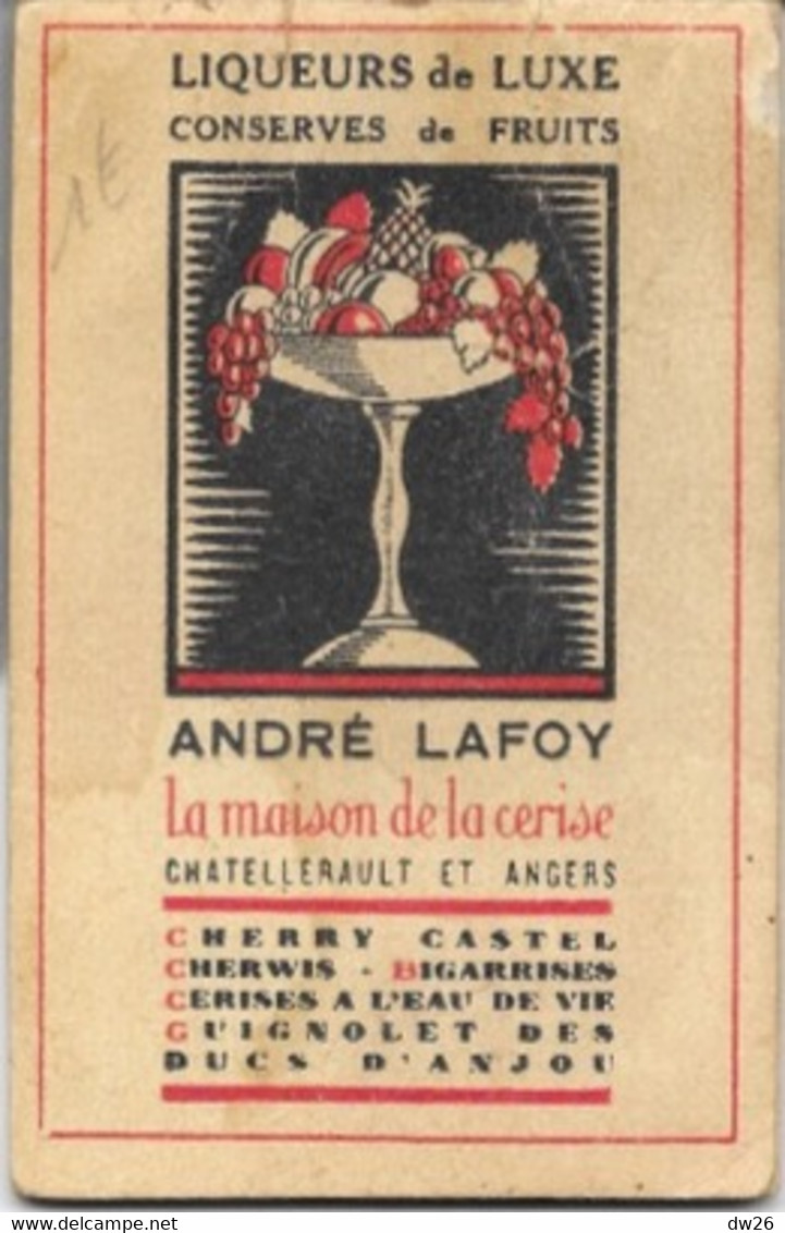 Carnet Publicitaire - Véritable Guignolet Des Ducs D'Anjou (Angers) Liqueur Pur Fruit Aux Guignes André Lafoy - Other & Unclassified