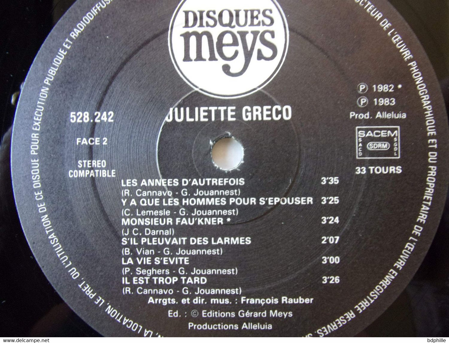Juliette Gréco - Gréco 83 - Disques Meys - Comanche