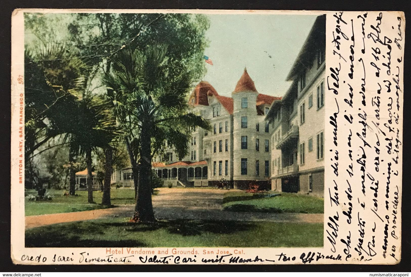 Hotel Vendome And Grounds San Jose California VIAGGIATA 1904 CODICE C.3250 - San Jose