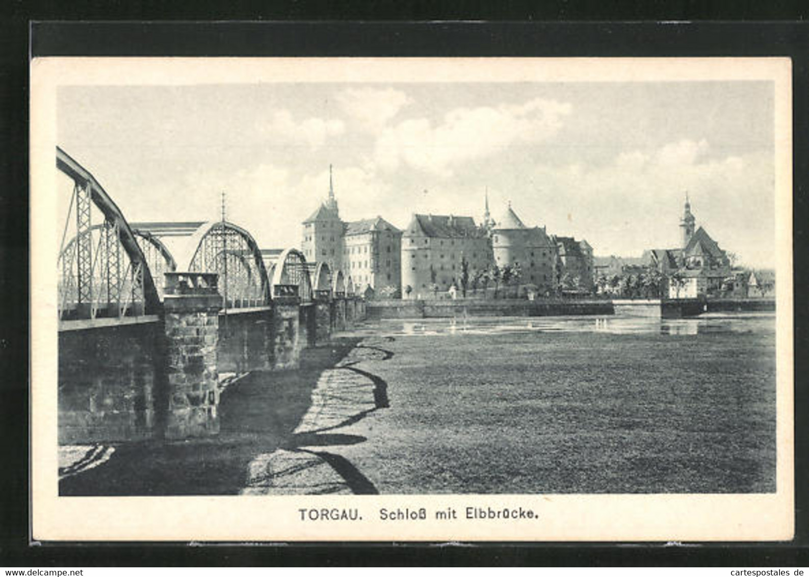 AK Torgau, Schloss Mit Elbbrücke - Torgau