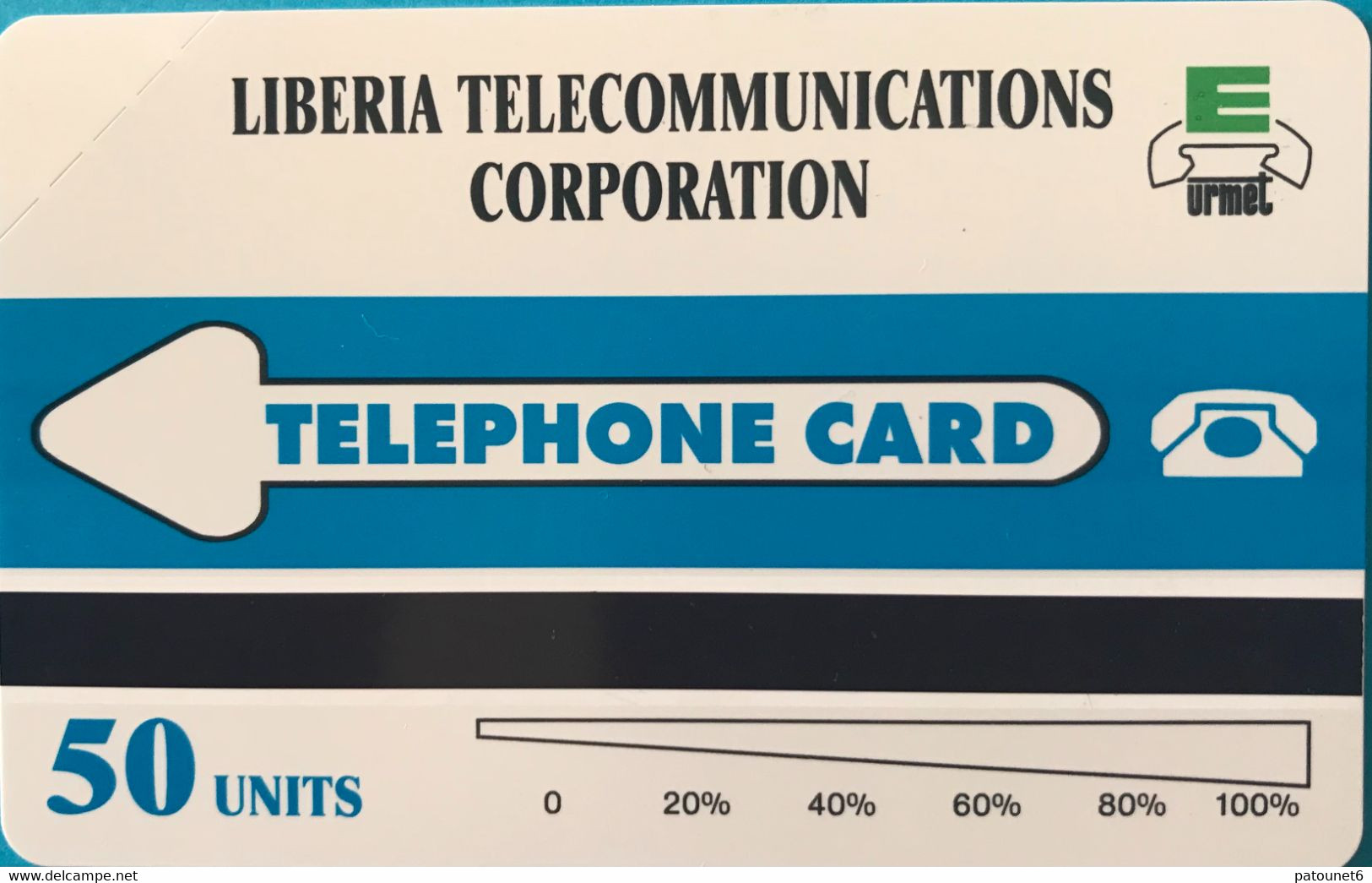 LIBERIA  -  Phonecard - Magnétique - Planisphere - 50 Units  (bleue) - Liberia