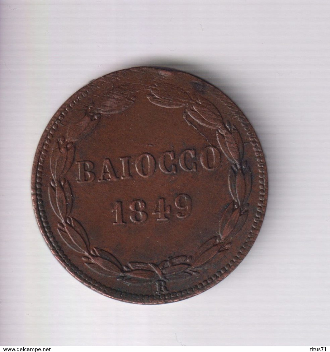 1 Baiocco Etats Pontificaux 1849 B TTB+ - Vaticano