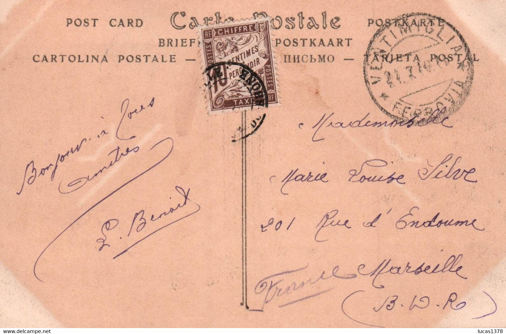 06 / ALPES MARITIMES / BREIL / VUE GENERALE / ND 101 / CARTE TAXEE / TIMBRE ITALIEN - Breil-sur-Roya