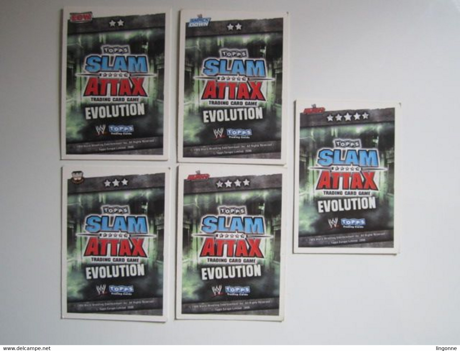 Lot 5 Cartes De Catch TOPPS SLAM ATTAX EVOLUTION Trading Card Game - Trading Cards