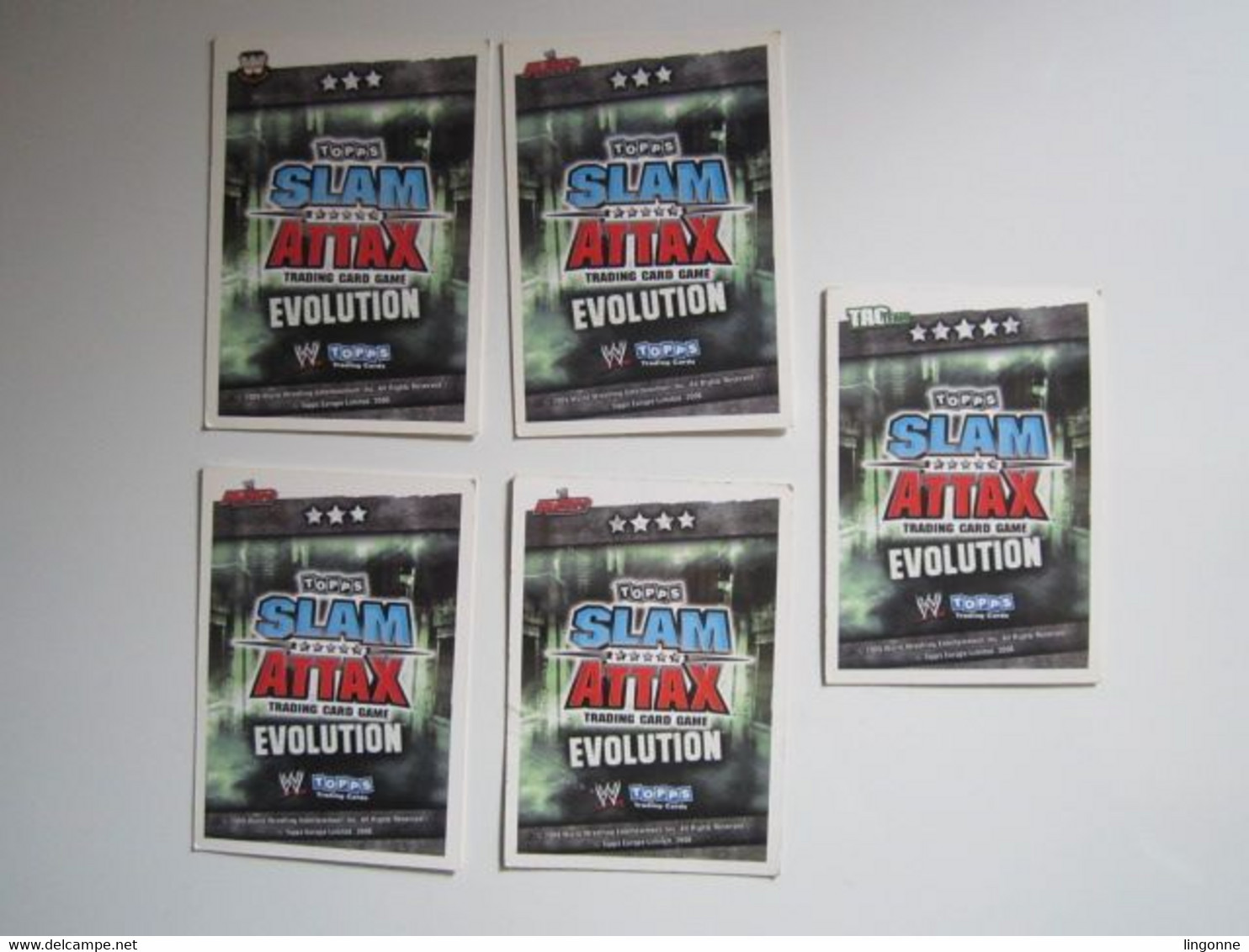 Lot 5 Cartes De Catch TOPPS SLAM ATTAX EVOLUTION Trading Card Game - Trading Cards