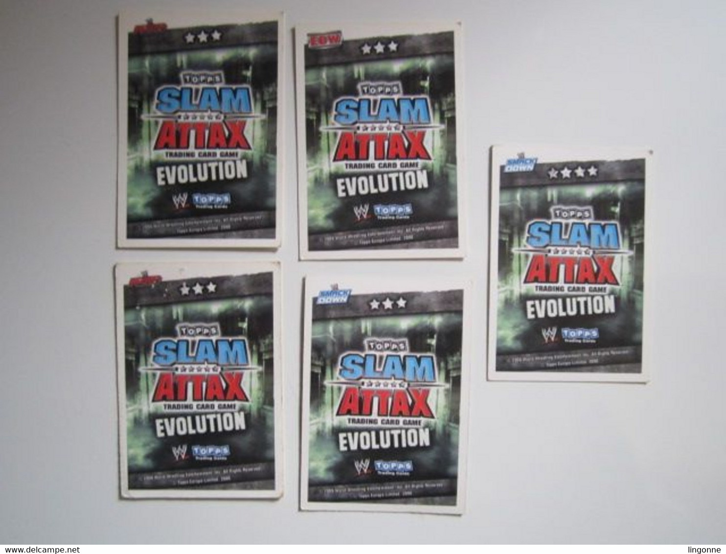 Lot 5 Cartes De Catch TOPPS SLAM ATTAX EVOLUTION Trading Card Game - Trading-Karten