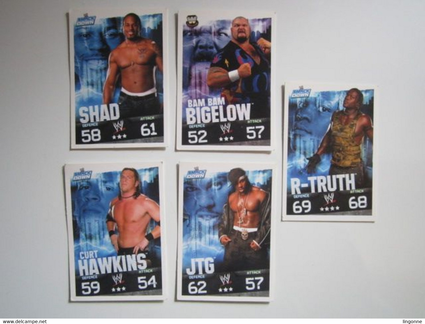 Lot 5 Cartes De Catch TOPPS SLAM ATTAX EVOLUTION Trading Card Game - Trading Cards